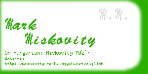 mark miskovity business card